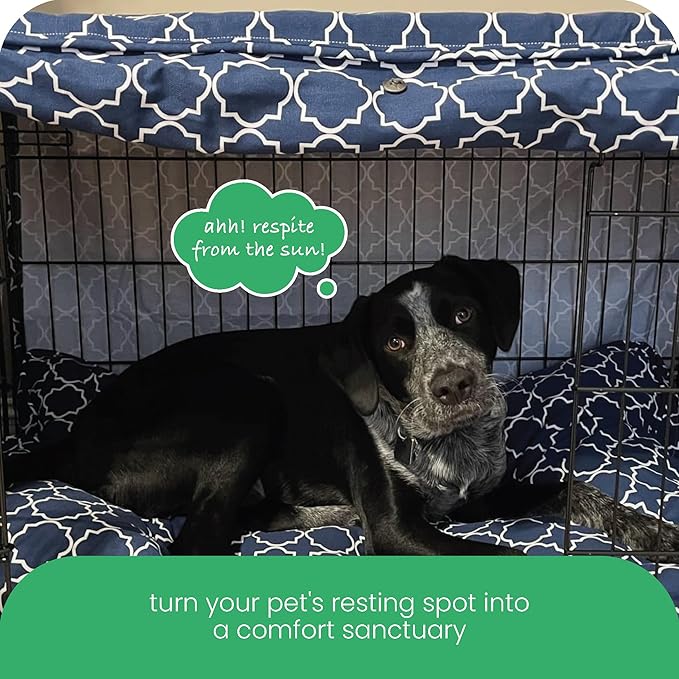 Molly Mutt Romeo & Juliet Dog Crate Cover, 100% Cotton Canvas Cover with 2 Roll-Up Panels, Ideal for Dog or Cat Crate, Durable, Washable, and Free of Harmful Chemicals, 24" x 18" x 21"