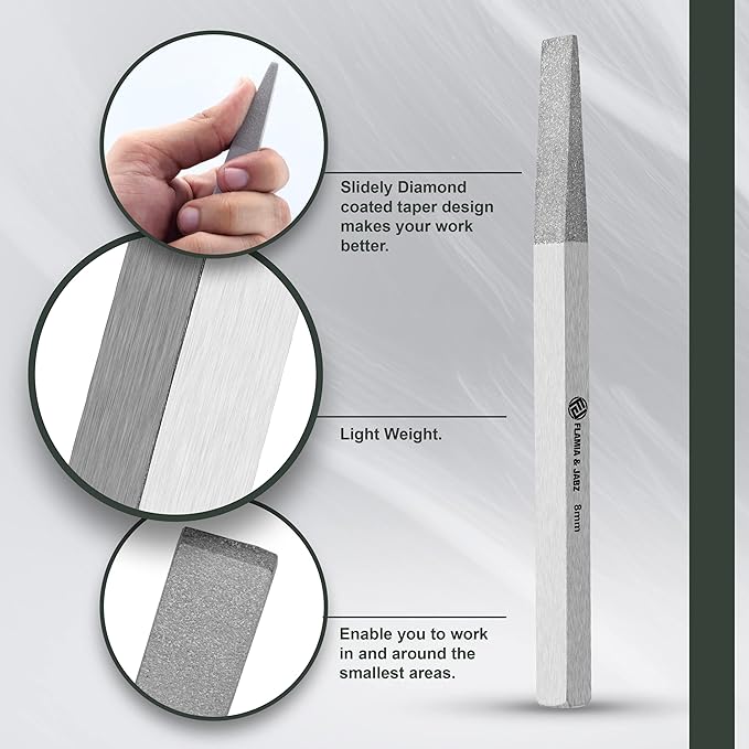 FLAMIA & JABZ Stripping Metal Stones & Nail File for Dogs, Cats & Pets (8 MM)