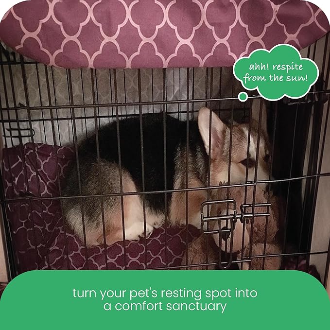 Molly Mutt Royals Dog Crate Cover, 100% Cotton Canvas Cover with 2 Roll-Up Panels, Ideal for Dog or Cat Crate, Durable, Washable, and Free of Harmful Chemicals, 24" x 18" x 21"