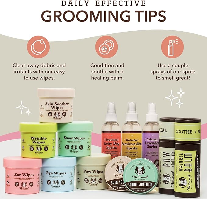 Natural Dog Snout Wipes, 50 Count - Snout Dog Wipes for Cleaning and Soothing, Natural, Non-Toxic Dog Care Products, Kukui Oil Infused, Snout Soother Wipes, Nourishing and Moisturizing Wipes for Dogs