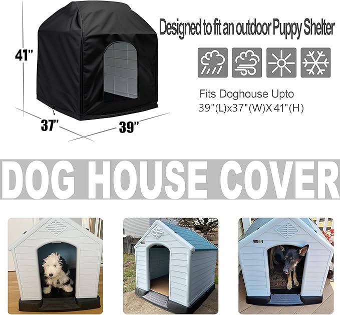 Protect Your Furry Friend with The Doghouse Cover - Waterproof, Easy to Use,39x37x41 inch