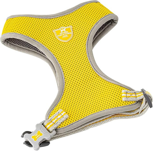 HUGO & HUDSON Dog Harness No-Pull Pet Harness Adjustable Quick Dry Mesh Padded Vest, Yellow, L