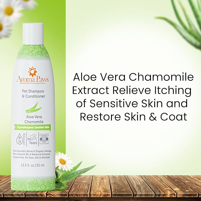 Dog Shampoo and Conditioner - Tearless Dog Shampoo for Cleansing, Grooming, and Conditioning Sensitive Skin - Moisturizing Shampoo for Dogs and Puppies - Fragrance-Free 13.5 oz