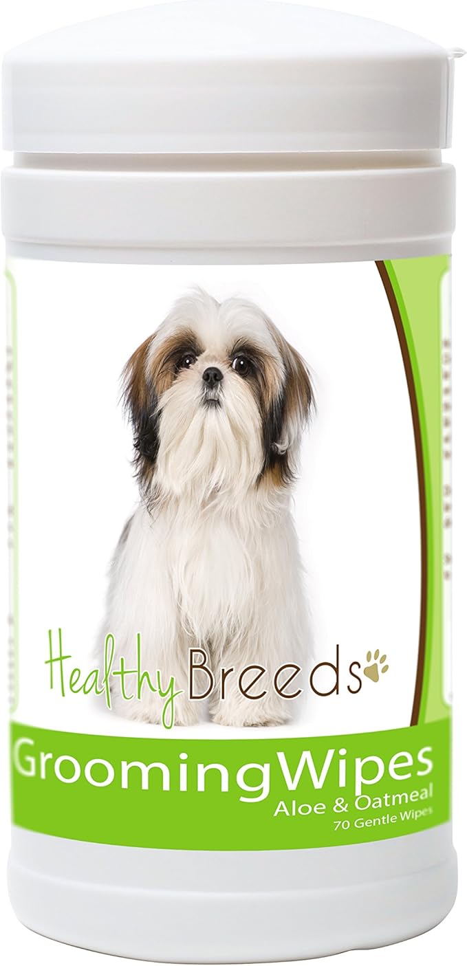 Healthy Breeds Shih Tzu Grooming Wipes 70 Count White