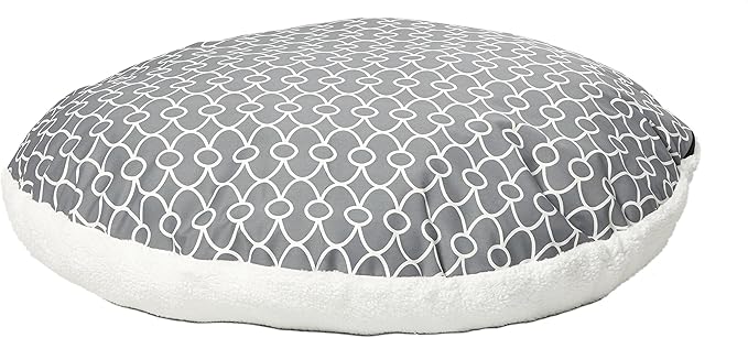 Midwest Homes for Pets Over-Stuffed Dog Bed feat Teflon with Gray/Fleece Pattern, Medium