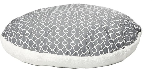 Midwest Homes for Pets Over-Stuffed Dog Bed feat Teflon with Gray/Fleece Pattern, Medium