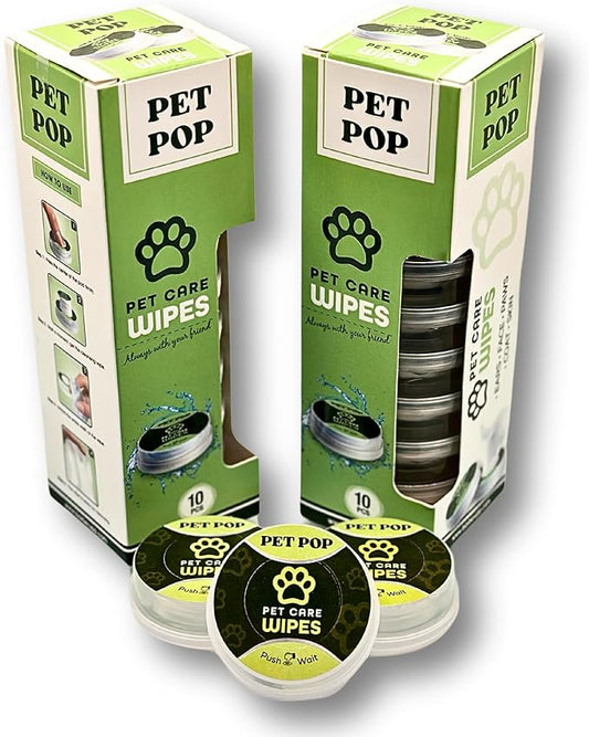 Pet Wipes for Dogs - Travel-Friendly Dog Paw Wipes - Dog Wipes Cleaning Deodorizing - Puppy Wipe Set - Scented Doggie Grooming Non-Wet Wipes - 2 x 10 Individually-Sealed Pods