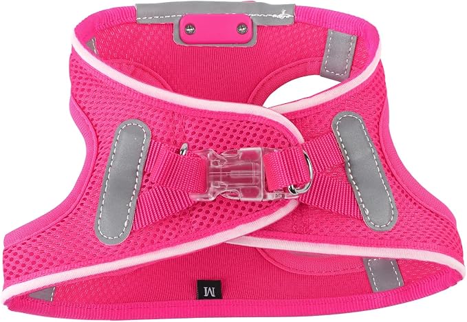 Light Up Dog Harness,LED Dog Harness Rechargeable, Lighted Dog Vest Harness for Night Walking,Reflective Safety Vest for Small Medium Large Dogs,Adjustable Soft Mesh,Pink,Large