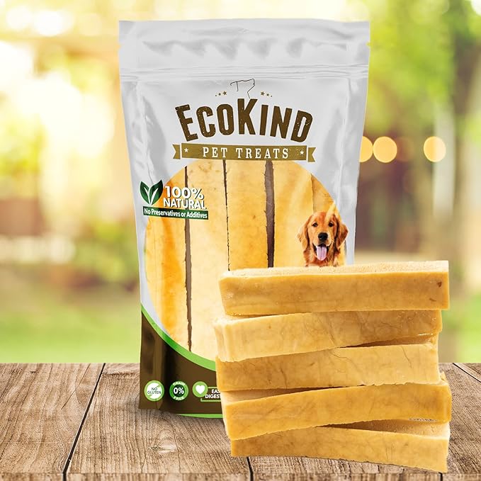 EcoKind Premium Gold Yak Cheese Himalayan Dog Chews, Dog Treats Large Breed, All Natural, High Protein Dog Chew, Chicken, Large - 5 Chews