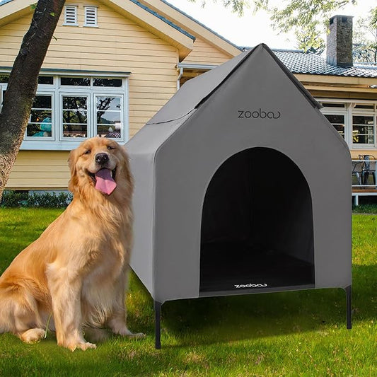 Large Dog House, Weatherproof PVC, Textilene Dog Bed, Easy Clean