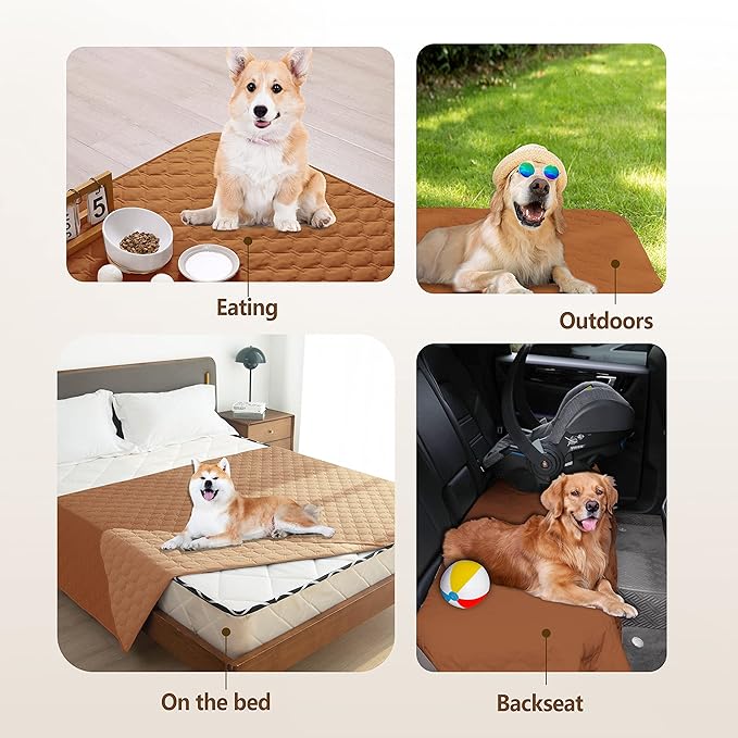 gogobunny 100% Double Sided Waterproof Dog Blanket Soft Pet Bed Cover Reversible Protect Furniture Couch Sofa Car for Puppy Cat Kids (Dark Pumpkin/Light Pumpkin, 30x80 Inch (Pack of 1))