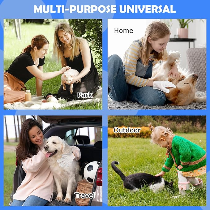 Pet Glove Washing Wipes for Dogs and Cats,Dog and Cat Cleaning Grooming Wipes for Fur,Paws and Butt,Save and Non Irritating,12 Pcs