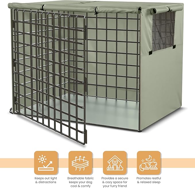 Utopia Home Dog Crate Cover, Waterproof Dog Kennel Cover 42 Inch - Beige Tan, 600D Heavy Duty Dog Cage Cover Universal Fit for Most Wire Pet Crates - 42 x 28 x 30 Inch (Cover Only)