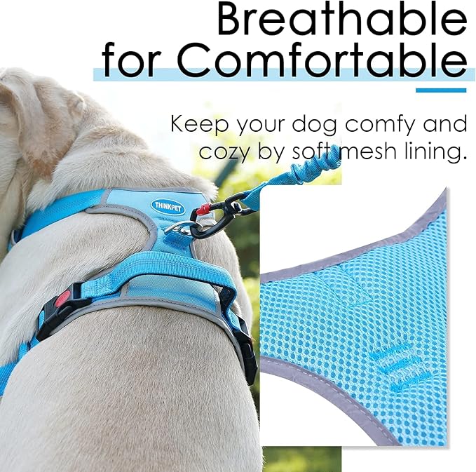 ThinkPet No Pull Harness Breathable Sport Vest with Handle-Dog Harnesses Reflective Adjustable for Medium Large Dogs