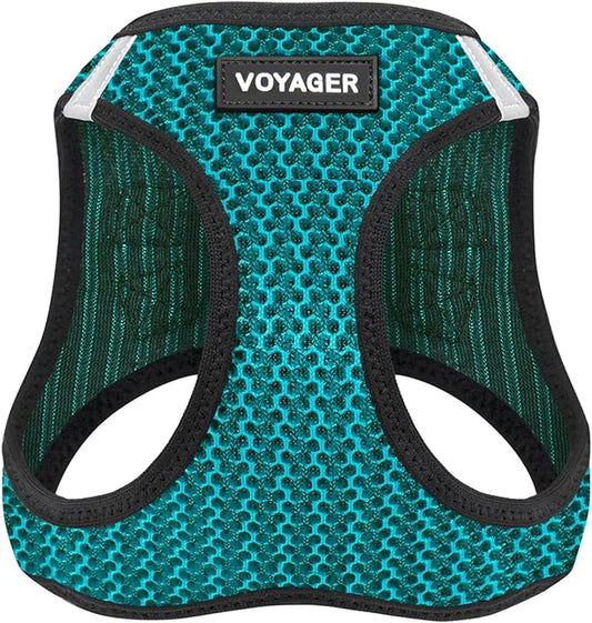 Voyager Step-in Air Dog Harness - All Weather Mesh, Reflective, No Pull Harness for Small, Medium Dogs, Cats - Secure with Hook & Loop Fastener, Buckle, Double D-Rings - Turquoise 2-Tone, XL