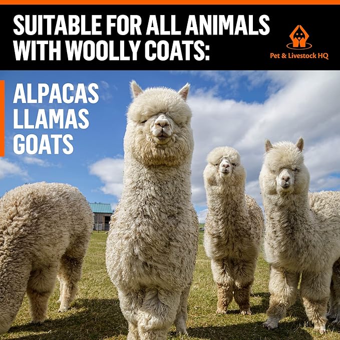 Sheep Shears Electric Clippers 2500RPM, 6-Speed Control - Heavy Duty Livestock Grooming Kit for Sheep, Goats, Alpacas, Llamas - Case, Low Vibration, 18.3ft Cord (2 Blades Included)