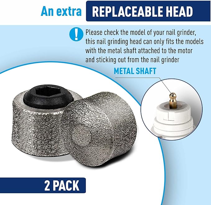 Dog Nail Grinder Replacement Head - Pet Nail Grinder Diamond Tip for Paws- 2 Pack Professional Dog Claw Grinder Bits Replaceable Diamond Nail Grinder Wheel (Short)