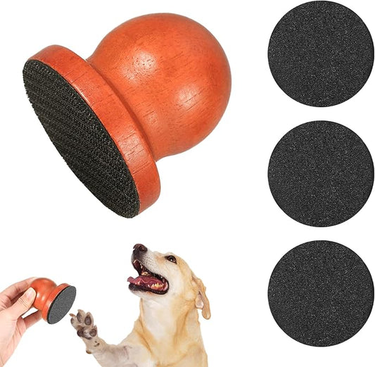 Dog Nail File Board with 3pcs Replaceable Sandpaper, Wooden Dog Nail Scratch Board Pad, Puppy Stress-Free Training Claw Care Emery Pad Treat Box Trimmers Accessories(Orange)
