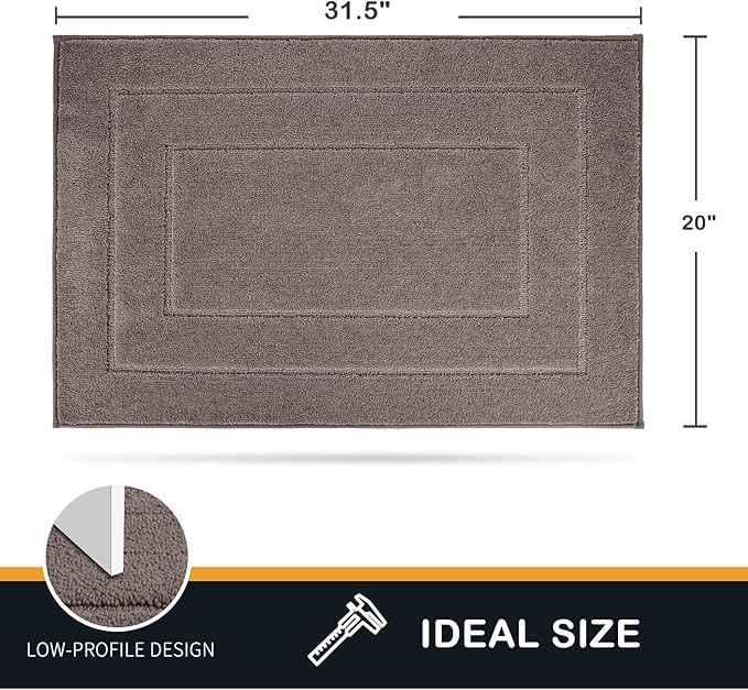 PURRUGS Dirt Trapper Door Mat 20" x 31.5", Non-Slip/Skid Machine Washable Entryway Rug, Dog Door Mat, Super Absorbent Welcome Mat for Muddy Wet Shoes and Paws, Grayish Brown