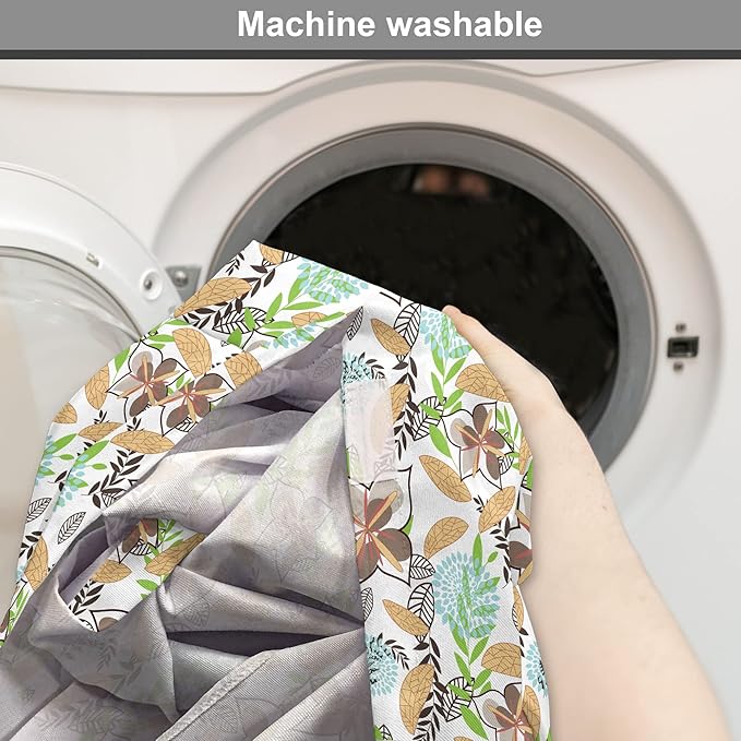 Lunarable Paint Dog Crate Cover, Leaf Petals Flourish Summer Florets Dahlia Romantic Girls, Easy to Use Pet Kennel Cover for Cats & Medium Dogs, 24 Inch, Sand Brown Pale Blue