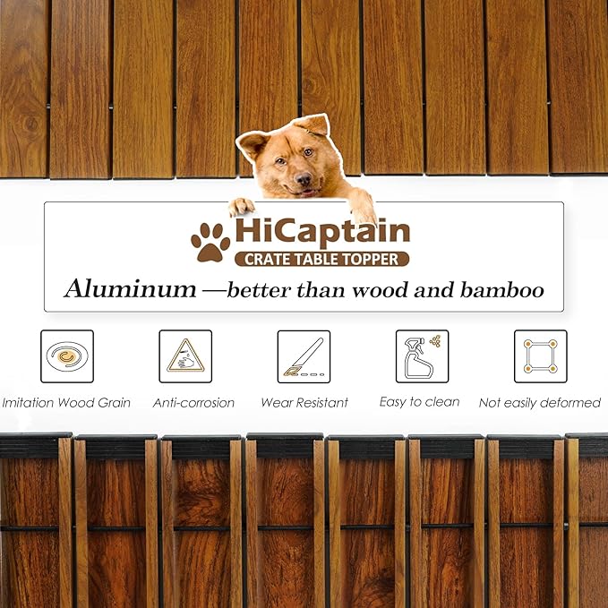 HiCaptain Pet Crate Table Topper – Foldable Wire Dog Kennel Topper Custom Pet Crate Table (M, for 36 inch Crate)