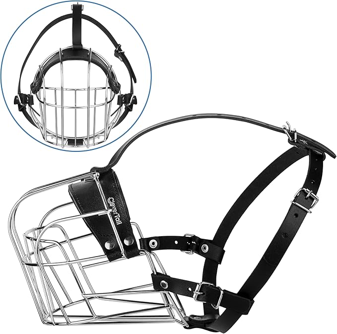 Extra Large Dog Muzzle for Rottweiler – XL Heavy Duty Rottweiler Muzzle – Metal Large Dog Muzzle for Barking and Biting for Rottweiler, Cane Corso, Mastiff and Other Large Breeds