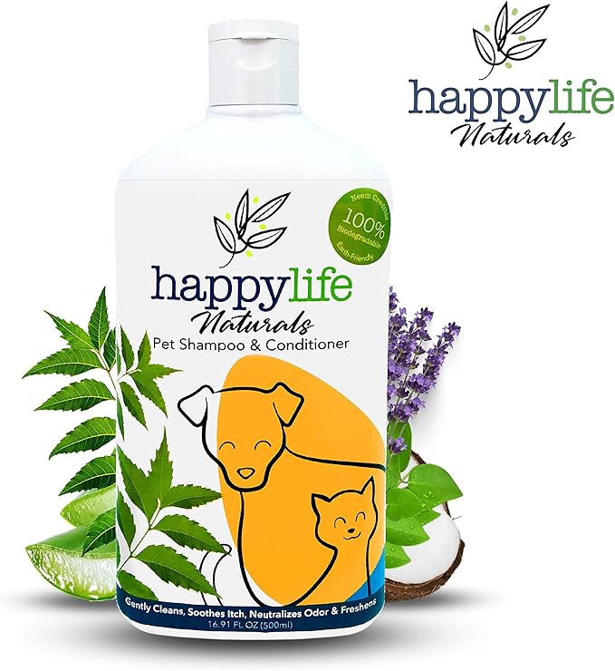 Dog Shampoo and Conditioner 2-in-1 Formula Natural Ingredients for Dogs & Cats - Cat Shampoo and Conditioner - Detangler Dog Shampoo Itchy Skin Relief - Hypoallergenic 500mL