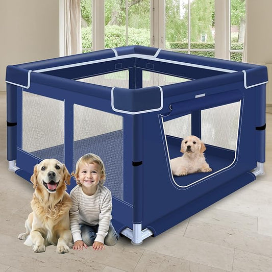 42 Inches Dog Playpens，Puppy Playpen with Gate for Puppies or Small Dogs, Dog Fence Pet Playpen for Indoor & Outdoor