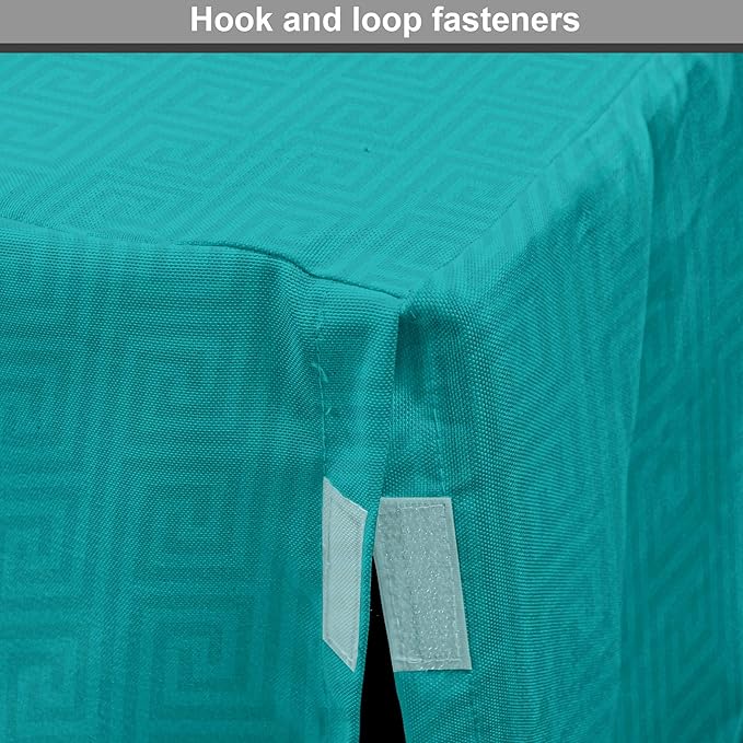 Lunarable Abstract Dog Crate Cover, Classic Monochrome Design Meander Greek Motif Repetition Illustration, Easy to Use Pet Kennel Cover for Cats & Medium Dogs, 30 Inch, Teal and Dark Turquoise