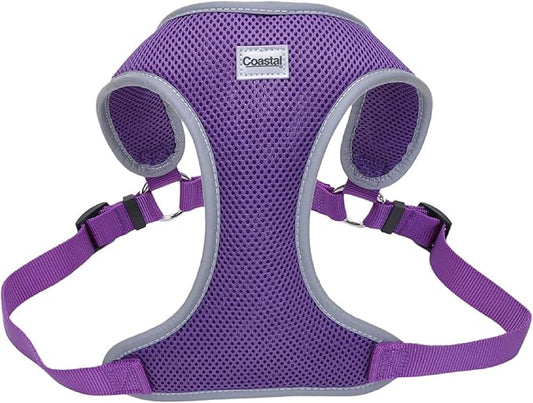 Coastal Pet Comfort Soft Reflective Wrap Adjustable Dog Harness - No-Pull Dog Harness for Small & Large Dogs - Purple - 1" x 28"–36"