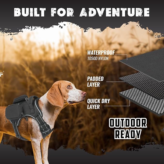 2 Pack Molle Pouches for Dog Harness - Tactical Dog Pouch for Dog Backpack Harness - Dog Saddle Bag Tactical Dog Gear - Tactical Dog Harness Bag for Carrying Treats, Poop Bags, Keys & More (Black)