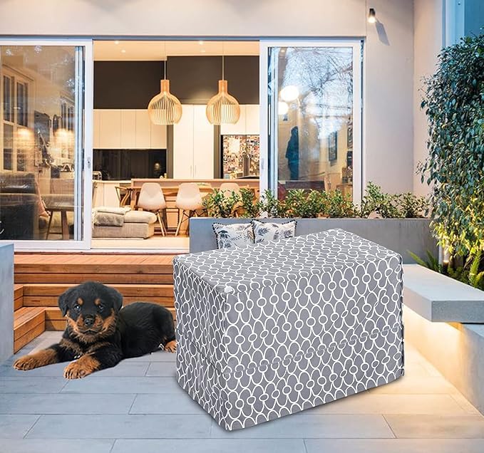 Dog Crate Cover for Wire Crates, Fits Most 30" inch Dog Crates. Easy to Put On, Take Off, and Adjust - Cover only- Gray-30 Inch