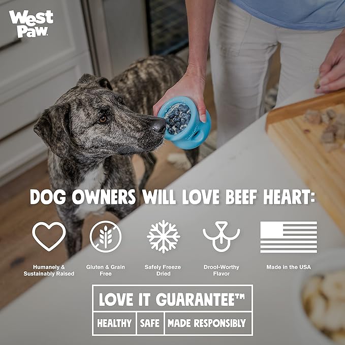 WEST PAW Freeze-Dried Raw All Natural Dog Treats, Single Ingredient, Humanely Raised and Sustainably Sourced, Made in USA, Beef Heart & Pork, 2 Pack