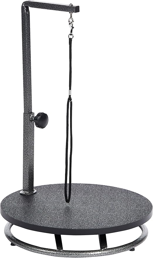Pet Edge Master Equipment Round Pet Grooming Table – Rotatable Black 18” Diameter Grooming Table Perfect for Small Dogs
