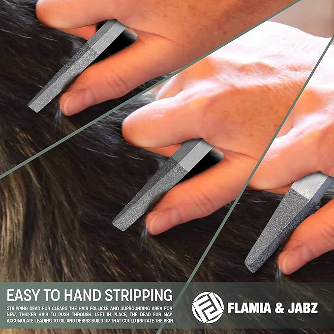FLAMIA & JABZ Stripping Metal Stones & Nail File for Dogs, Cats & Pets (3 Piece Pack)