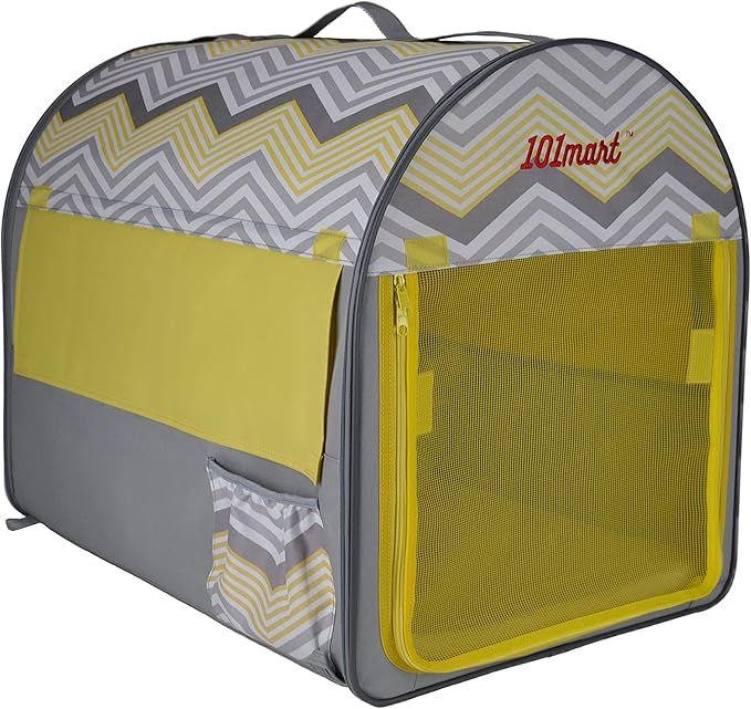 Premium Soft-Sided Folding Pet Tent | Portable Pet Crate for Home and On The Go | Made from Heavy-Duty Water-Resistant Canvas Fabric | Perfect for Indoor and Outdoor Use