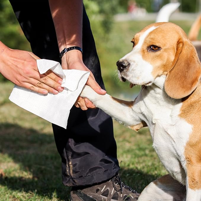 PrimePets Dog Wipes, 400 Count, 8" x 8" Pet Grooming Wipes for Dogs Cats Cleaning Deodorizing, Lavender Scented, Extra Thick Dog Paw Wipes for Sensitive Skin, Clean Ears, Eyes, Butt, Body & Teeth