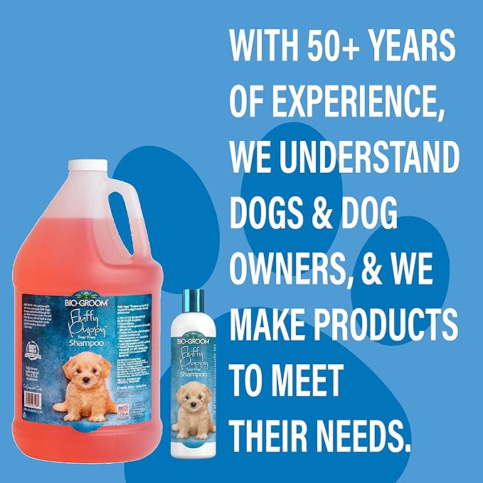 Bio-Groom Fluffy Puppy Tear-Free Shampoo – Dog Bathing Supplies, Puppy Shampoo, Cat & Dog Grooming Supplies for Sensitive Skin, Cruelty-Free, Made in USA, Tearless Dog Products – 12 fl oz 1-Pack