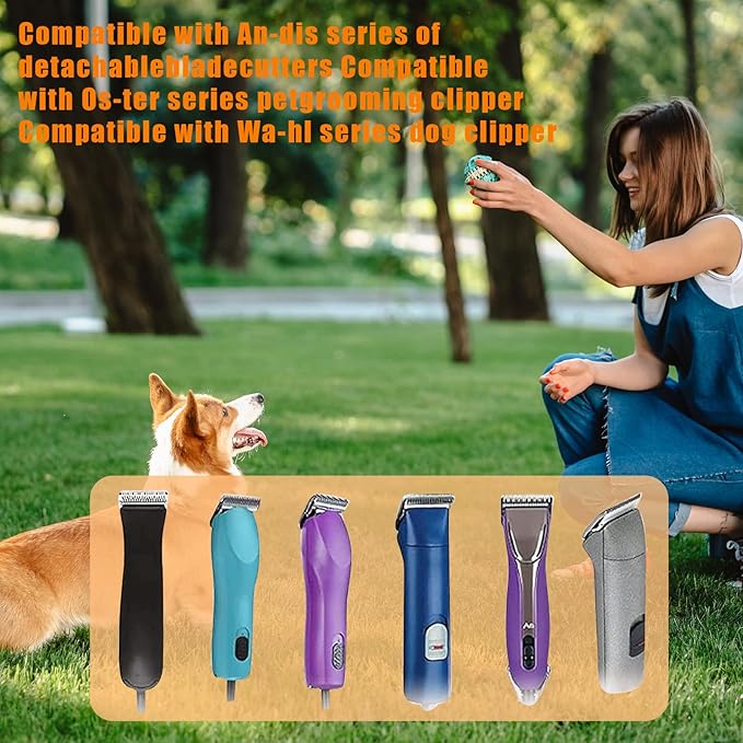 2PCS 10 Blades Dog Grooming Blades Compatible with Andis/Oster A5/Wahl KM-10 Series Dog Clippers Replacement Blades,Detachable Dog Clipper Blades(Gold 10#/2PCS)