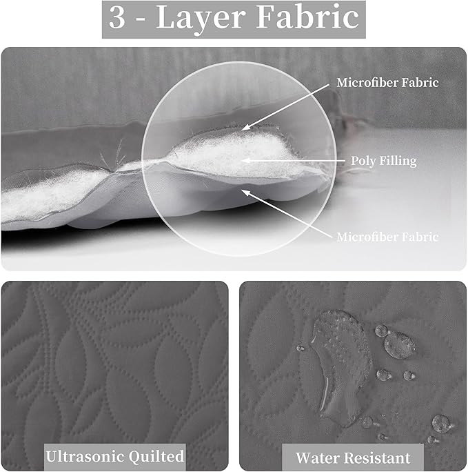 Easy-Going Waterproof Dog Bed Cover Reversible Leak Proof Pet Blanket Replacement Mat for Furniture Washable Couch Cover Sofa Cover for Dogs Cat(30x53 Inch, Gray/Light Gray)