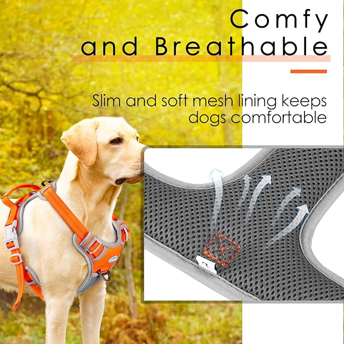 ThinkPet No Pull Harness Breathable Sport Vest with Handle-Dog Harnesses Reflective Adjustable for Medium Large Dogs