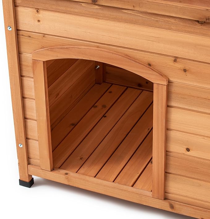 TAKUKA Outdoor Wooden Dog House for Small Medium Large Sized Dogs，Extra Waterproof Durable Dog Kennel with Wooden Floor for Garden Backyard Farm (40" W x 26" D x 28" H)