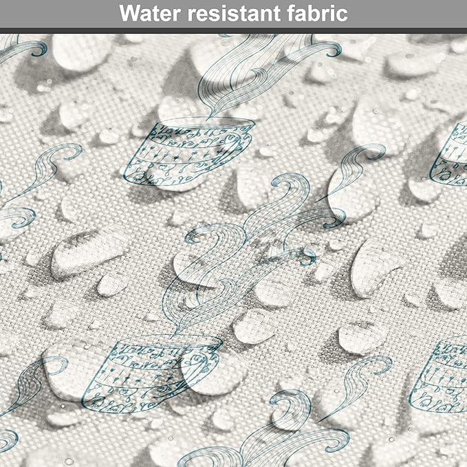 Lunarable Drinks Dog Crate Cover, Soft Pattern of Hand Drawn Hot Tea Cups Sketched Beverages Design, Easy to Use Pet Kennel Cover for Medium Large Dogs, 48 Inch, Eggshell and Pale Teal