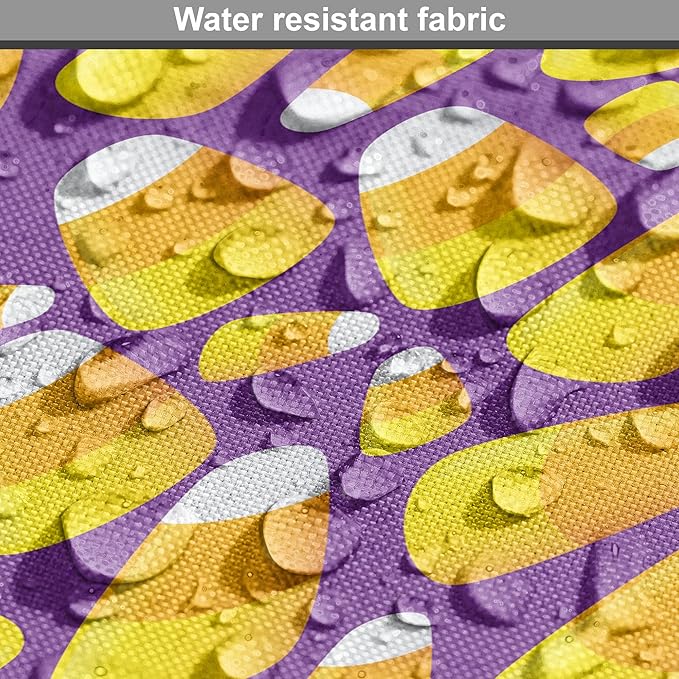 Lunarable Candy Corn Dog Crate Cover, Halloween Themed Pattern of Irregular Tasty Junk Food for Comfort, Easy to Use Pet Kennel Cover for Medium Large Dogs, 36 Inch, Violet Earth Yellow