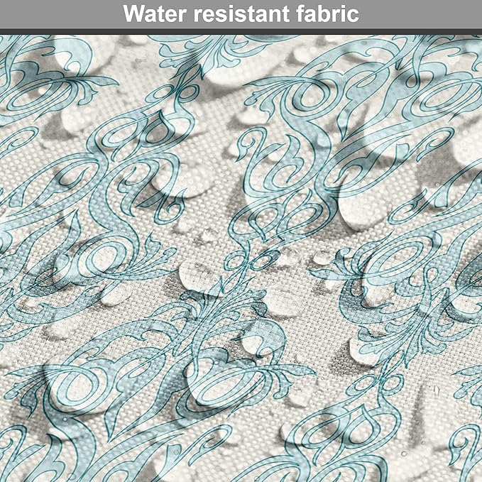 Lunarable Damask Blue Dog Crate Cover, Vintage Antique Pattern with Classic Victorian Motif, Easy to Use Pet Kennel Cover for Small Dogs Puppies Kittens, 22 Inch, Eggshell Pale Cadet Blue