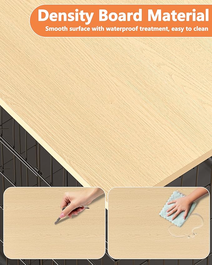 Piskyet Dog Crate Topper Wood Countertop for 48 42 36 30 24 inch Dog Cage, Dog Crate Cover,Dog Kennel Topper(Crate Not Include) (Original Wooden Color, for 42 Inch Crate)