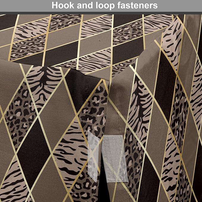 Lunarable Contemporary Brown Dog Crate Cover, Rhomb Check Pattern with Animal Skins, Easy to Use Pet Kennel Cover for Cats & Medium Dogs, 30 Inch, Umber Dark Brown