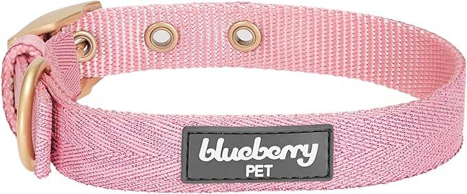 Blueberry Pet 6 Colors The Most Coveted Designer Mixed Metallic Thread Adjustable Dog Collar in Dazzling Tinsel Pink with Metal Buckle, Neck 7.5-10", for Small Breed