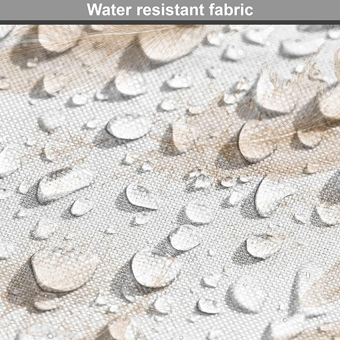 Lunarable Cream Dog Crate Cover, Fluffy Soft Flying Bird Feathers Hand Drawn Style Tender Nature Plumage Pattern, Easy to Use Pet Kennel Cover for Small Dogs Puppies Kittens, 18 Inch, Pale Tan White