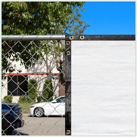 ColourTree 2' x 19' White Custom Size Shade Cloth with Grommets - 90% Sunblock, Durable Mesh Fabric Tarp for Dog Kennel Cover, Fence Privacy Screen, Greenhouse, Chicken Coop & Pet Playpen